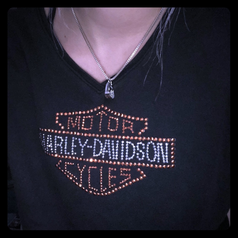 bootleg blinged harley Davidson shirt